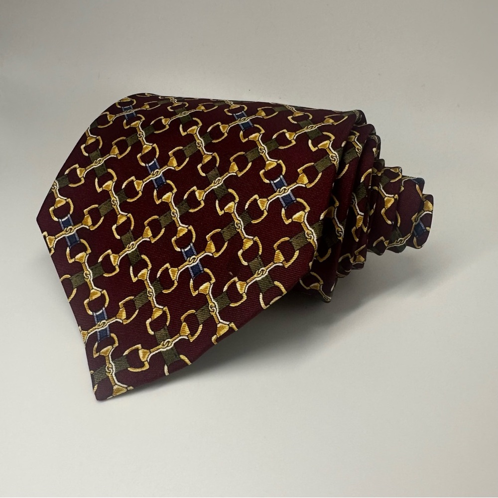 Brooks Brothers Basics Burgundy Equestrian Classic Silk Tie